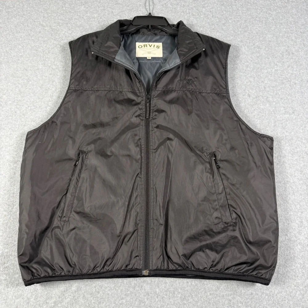 Orvis Mens Primaloft Insulated Full Zip Vest Black XL Lightweight Outdoor Puffer